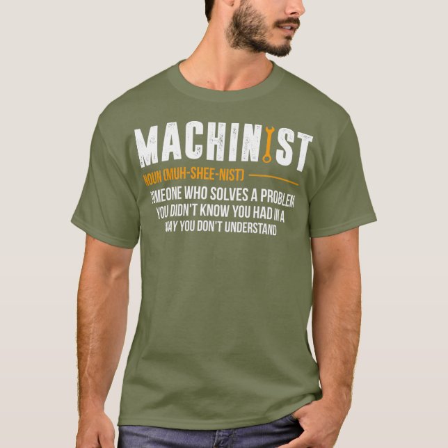 Machinist Noun CNC Operator Funny CNC Machine T Shirt (Framsida)
