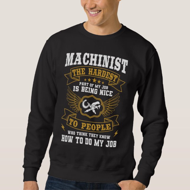 Machinist Professor CNC Maskin Verktyg Operator Mo Lång Ärmad Tröja (Framsida)