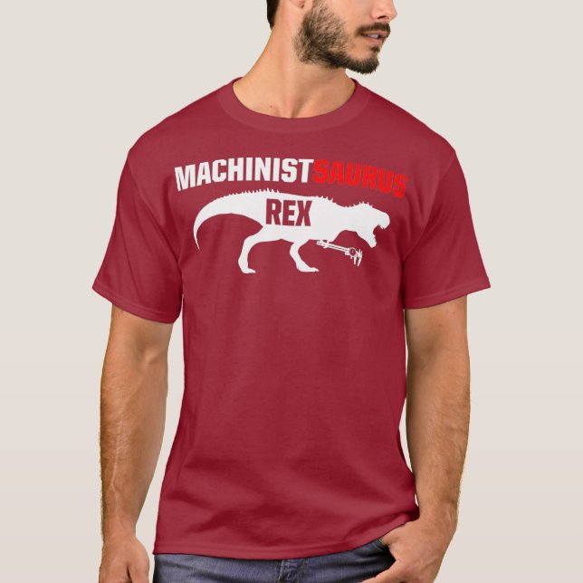 Machinist SaurusRex CNC Maskin operator T Shirt (Framsida)