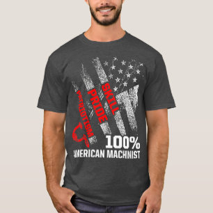 Machinist US Flagga Maskin Operator Machining T Shirt