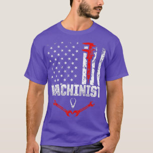 Machinist USA flagga Maskin Operatör Machining T Shirt