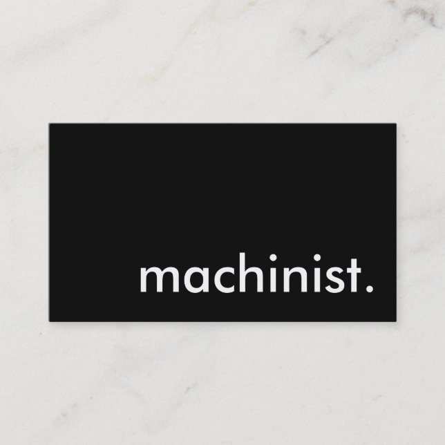 machinist. visitkort (Framsida)