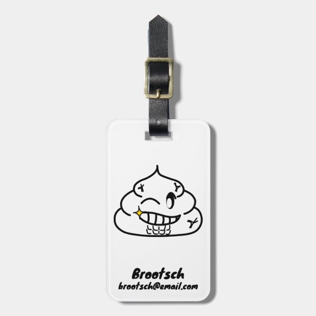 Macho Poop - Brootsch the Poo Poo Bagagebricka (Vertikal Framsida)