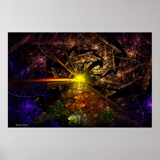 Machu Picchu 3D Fractal Art Poster (Framsidan)