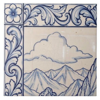 Machu Picchu Azulejo Mural 1 av 6 Överst till väns Kakelplatta