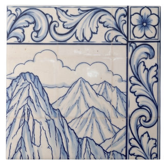 Machu Picchu Azulejo Mural 2 av 6 Övre höger Kakelplatta