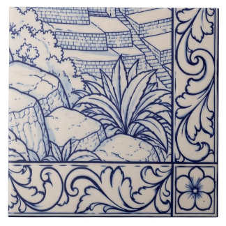 Machu Picchu Azulejo-mural 6 av 6 Längst ner till Kakelplatta