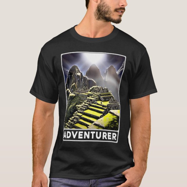 Machu Picchu Cordillera Peru Adventurer T Shirt (Framsida)