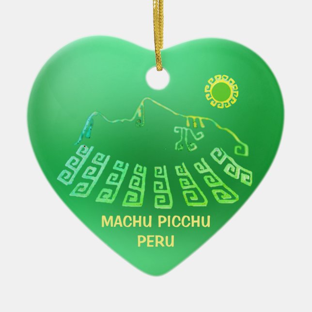 Machu Picchu Cusco Peru Julgransprydnad Keramik (Framsidan)