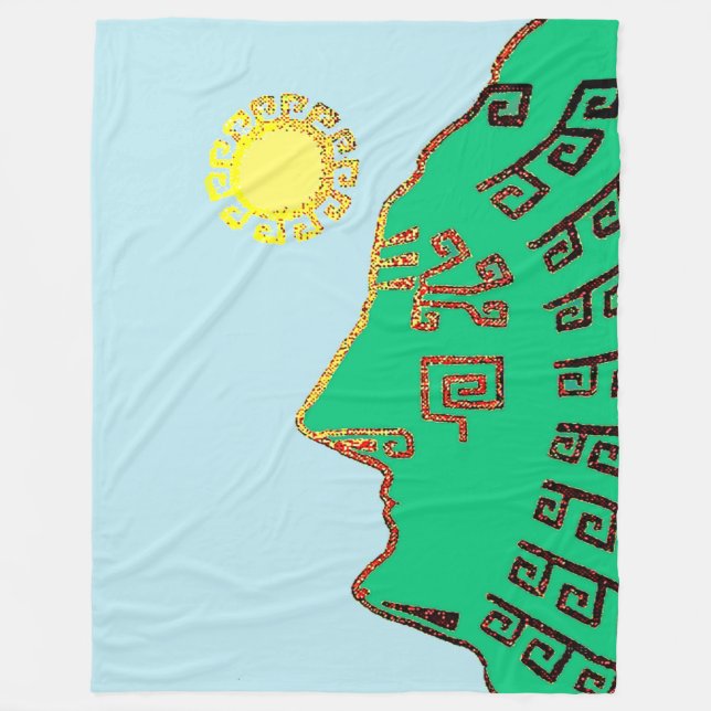 Machu Picchu Cusco Peru Teckning Fleece Blanket (Framsidan)