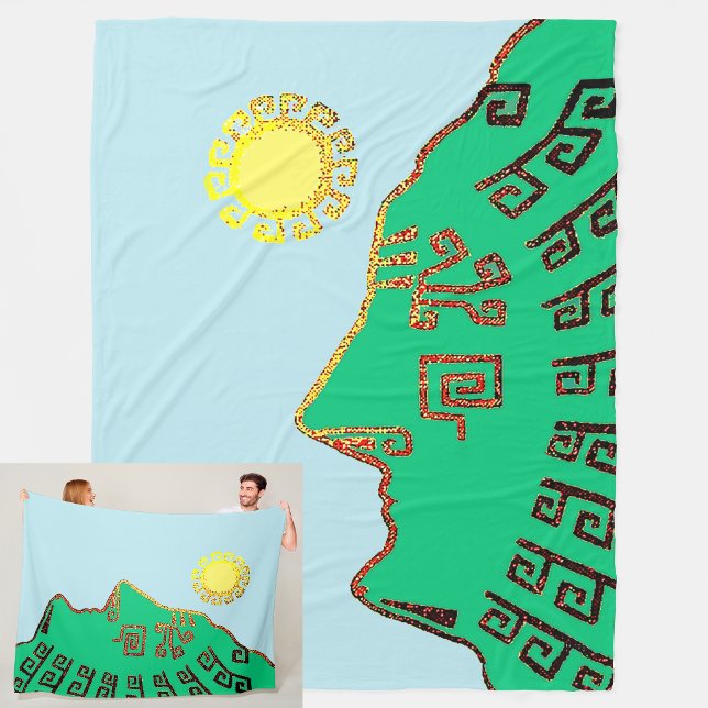 Machu Picchu Cusco Peru Teckning Flygtäcke Fleecefilt (Skapare uppladdad)