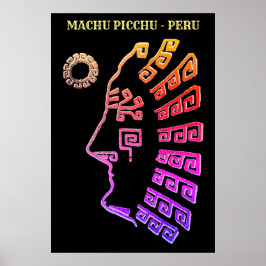 Machu Picchu Cusco Peru Teckning Poster