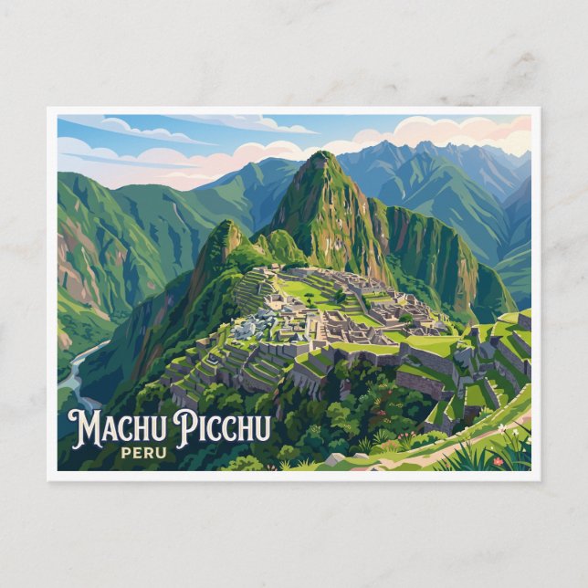 Machu Picchu Cusco Peru Vykort (Framsida)