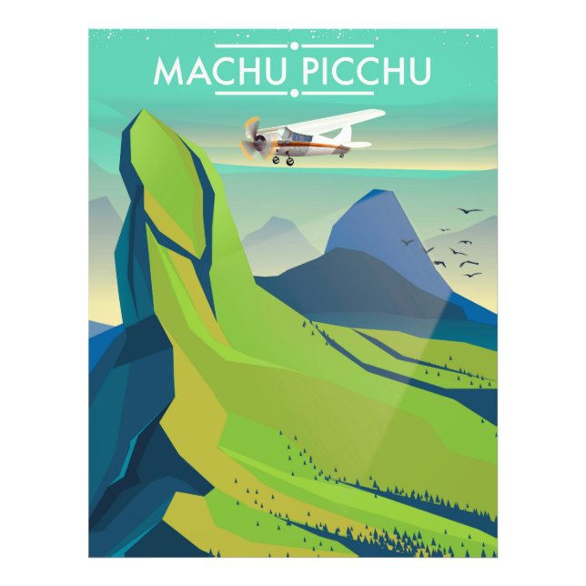 machu picchu Flight-reseaffisch Fototryck (Framsidan)