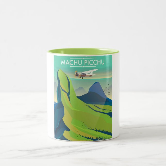 machu picchu Flight-reseaffisch Två-Tonad Mugg (Center)