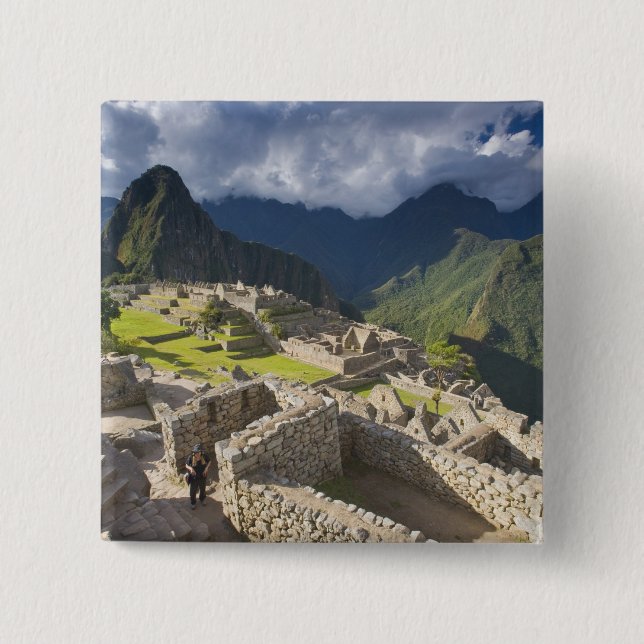 Machu Picchu, fornlämningar, UNESCO världs 3 Knapp (Framsida)