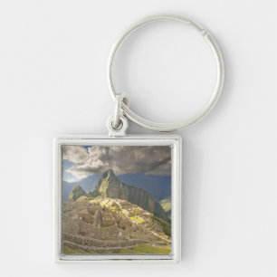 Machu Picchu, forntida ruiner, UNESCO värld 2 Fyrkantig Silverfärgad Nyckelring
