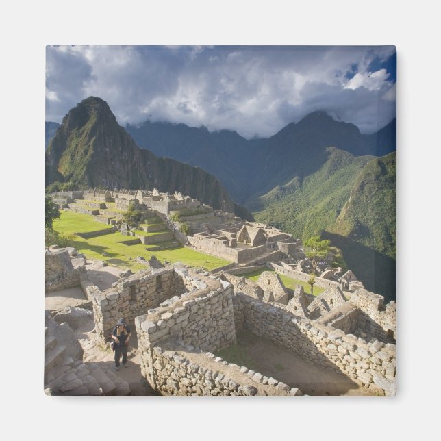 Machu Picchu, forntida ruiner, UNESCO världs 3 Magnet (Framsidan)