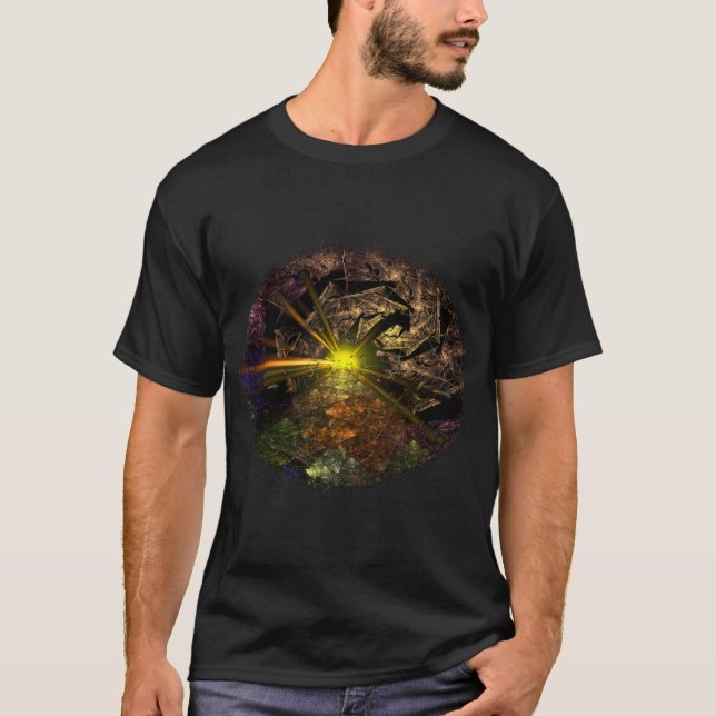 Machu Picchu Fractal optical Tee Shirt (Framsida)