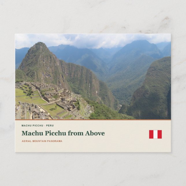Machu Picchu från ovan Vykort (Framsida)