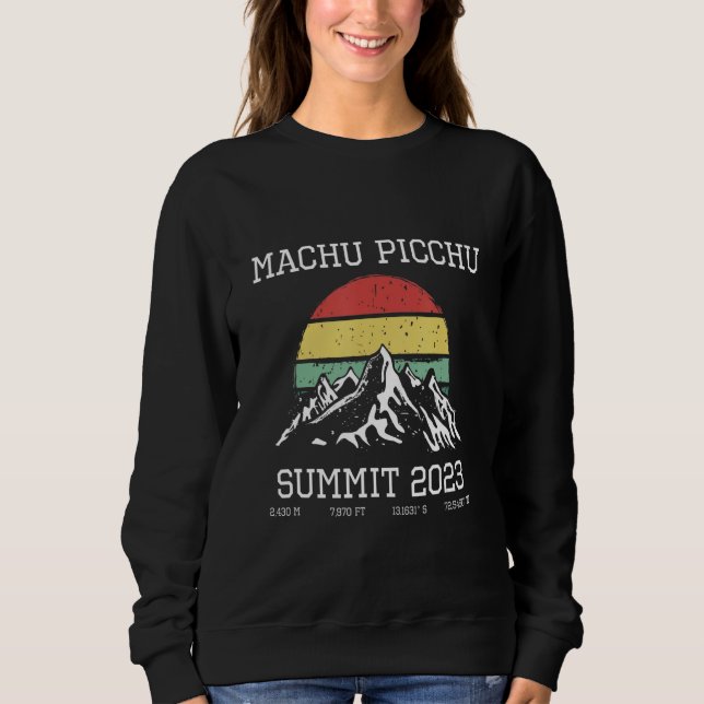 Machu Picchu Inca Trail Summit 2023 Sol Hike Cusco T Shirt (Framsida)