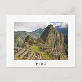 Machu Picchu, inkl. en stad i Peru, vitt vykort