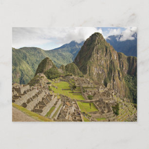 Machu Picchu, intill en stad i Peru, vykort
