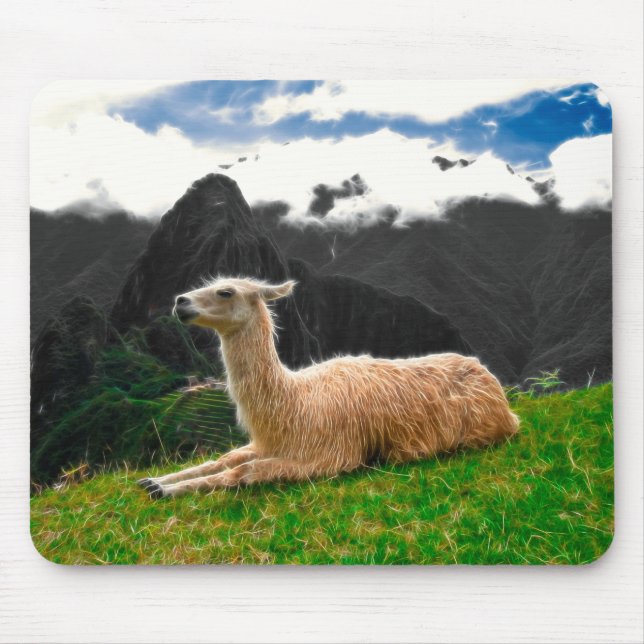 Machu Picchu Llama - Mousepad Musmatta (Framsidan)