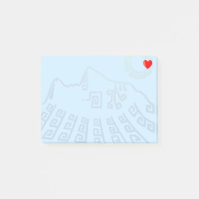 Machu-Picchu Mountain Silhouette Post-it Block (Framsida)