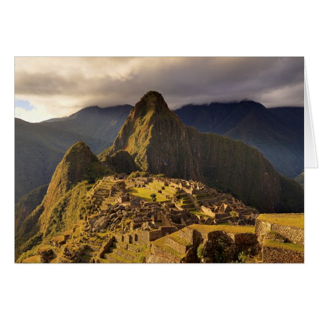 Machu Picchu-området nära Cusco i Peru Hälsningskort (Framsidan Horizontal)