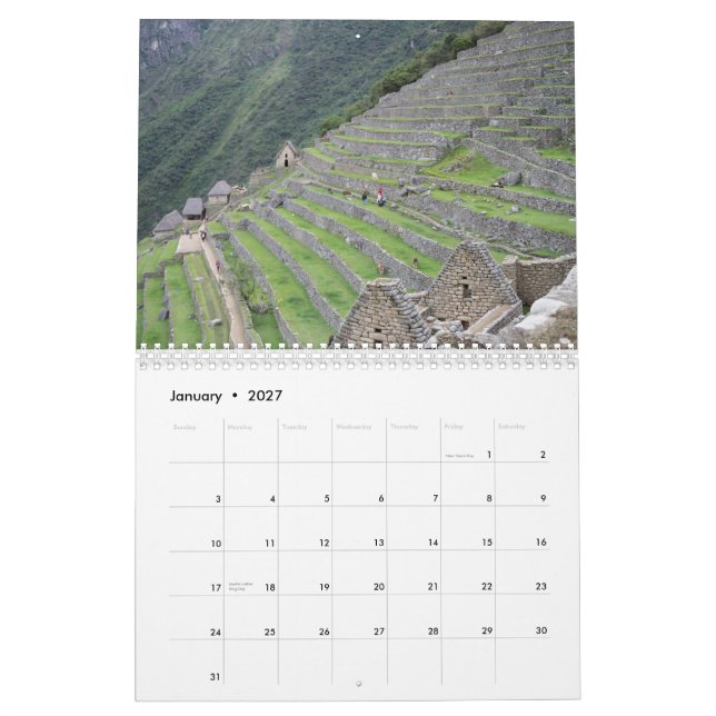 Machu Picchu Peru 2015 kalender (Jan 2027)