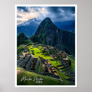 Machu Picchu Peru är en vacker turist ställe Poster