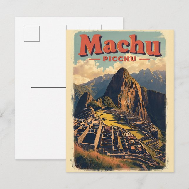 Machu Picchu Peru bergutsikt presenter Helg Vykort (Fram/baksida)
