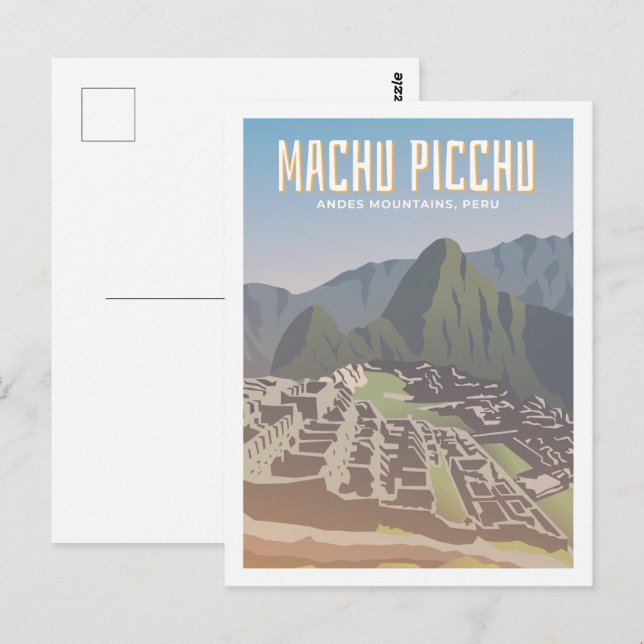 Machu Picchu Peru Berömd Travel Ställe Vykort (Fram/baksida)