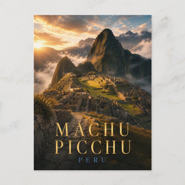 Machu Picchu Peru Citadel REALMS Vykort (Framsida)