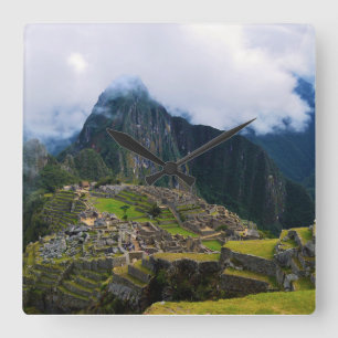 Machu Picchu, Peru Fyrkantig Klocka