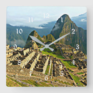 Machu Picchu, Peru Fyrkantig Klocka