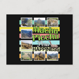 Machu Picchu Peru Happiness Vykort