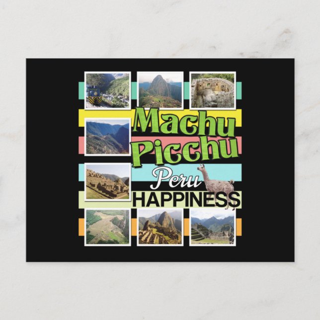 Machu Picchu Peru Happiness Vykort (Framsida)