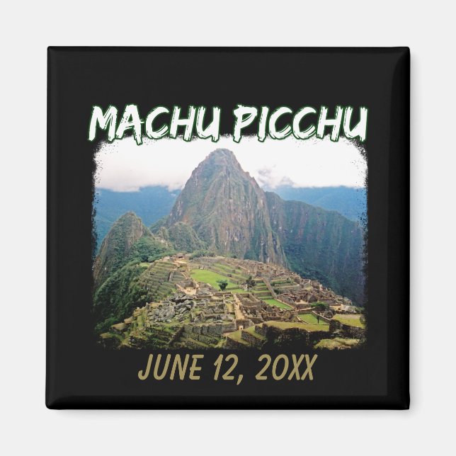 Machu Picchu Peru - Huayna Picchu Mountain Magnet (Framsidan)