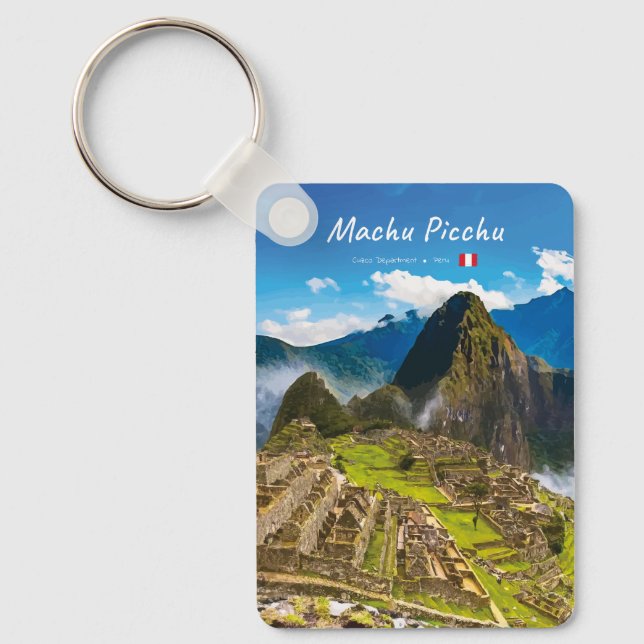 Machu Picchu, Peru - Inka Citadel Ruin Klassiker Nyckelring (Framsida)