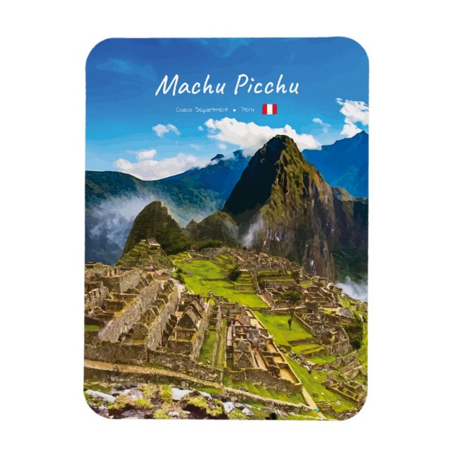 Machu Picchu, Peru - Inka Citadel Ruiner Rundade Magnet (Vertikal)