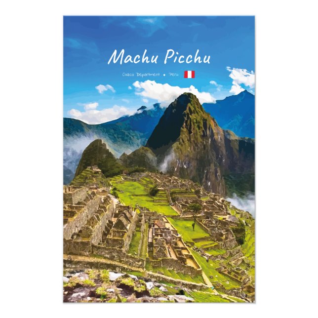 Machu Picchu, Peru - Inkaruiner Citadel Fototryck (Framsidan)