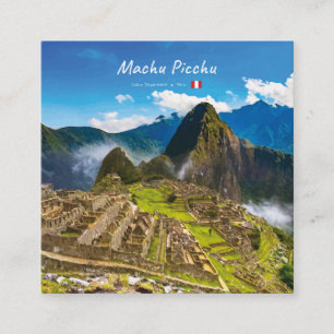 Machu Picchu, Peru - Inkaruiner Citadel Fyrkantigt Visitkort