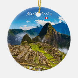 Machu Picchu, Peru - Inkaruiner Citadel Julgransprydnad Keramik