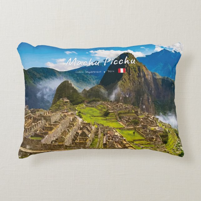 Machu Picchu, Peru - Inkaruiner Citadel Prydnadskudde (Framsidan)