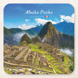 Machu Picchu, Peru - Inkaruiner Citadel Underlägg Papper Kvadrat
