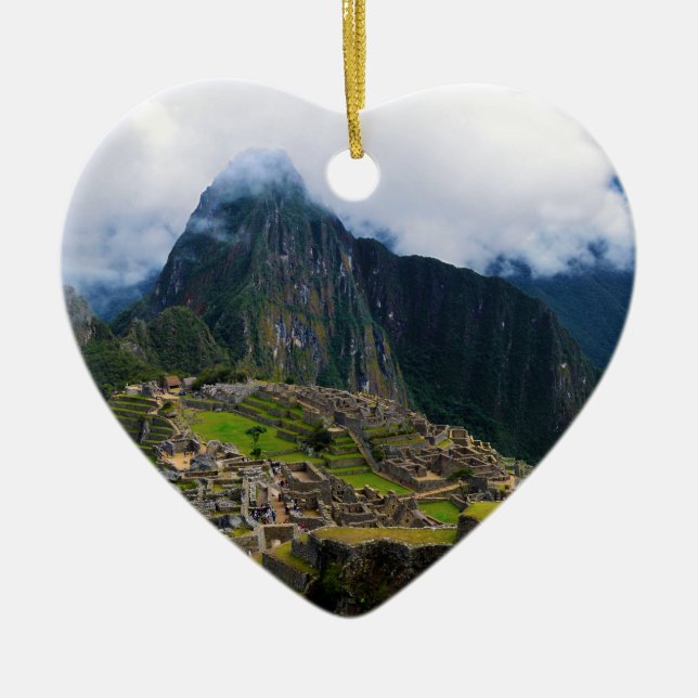 Machu Picchu, Peru Julgransprydnad Keramik (Framsidan)