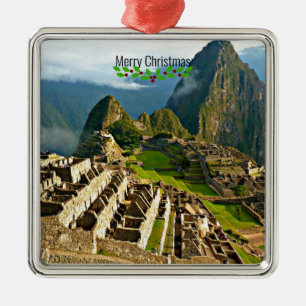 Machu Picchu, Peru Julgransprydnad Metall