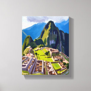 Machu Picchu Peru Målning Canvastryck